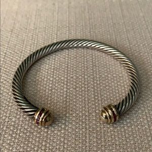 David Yurman Cable Bracelet with Rubies